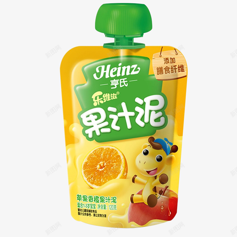 亨氏乐维滋果汁泥苹果香橙120g电商产品png免抠素材_新图网 https://ixintu.com 亨氏 乐维 果汁 苹果 香橙 电商 产品