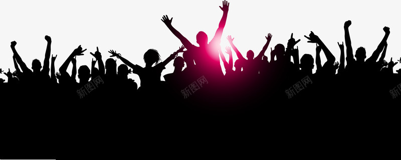 黑色疯狂的人群剪影png免抠素材_新图网 https://ixintu.com 一群人 人群 剪影 黑色
