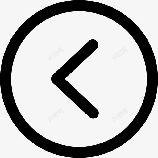左箭头外圆线svg_新图网 https://ixintu.com 箭头 外圆