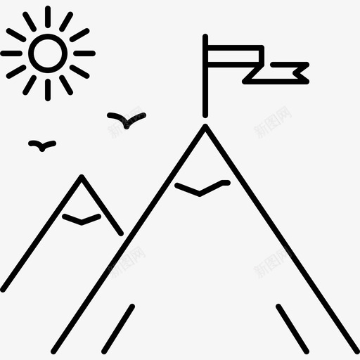 山顶顶峰日出svg_新图网 https://ixintu.com 山顶 顶峰 日出