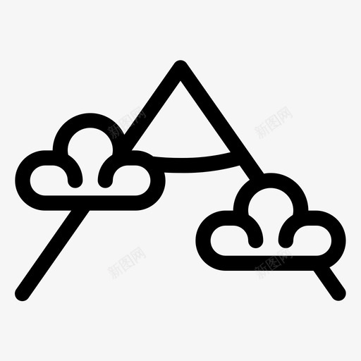 山圣诞节云svg_新图网 https://ixintu.com 圣诞节 冬天