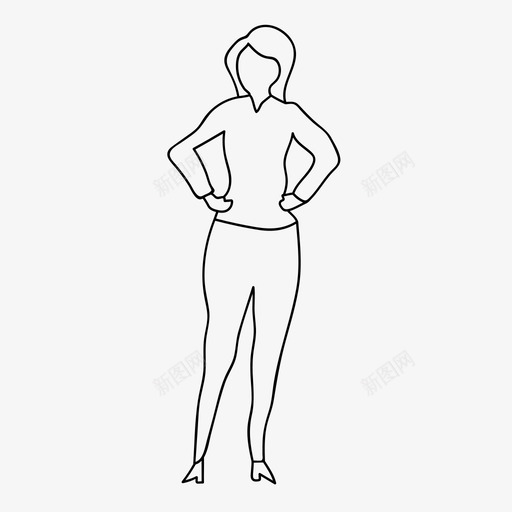 女人自信家庭svg_新图网 https://ixintu.com 女人 自信 家庭 母亲 妈妈 站着 手绘
