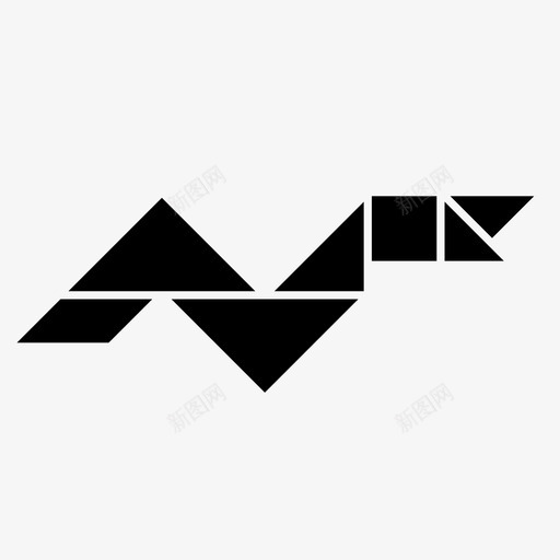 蛇七巧板鳗鱼蛇svg_新图网 https://ixintu.com 七巧板 鳗鱼