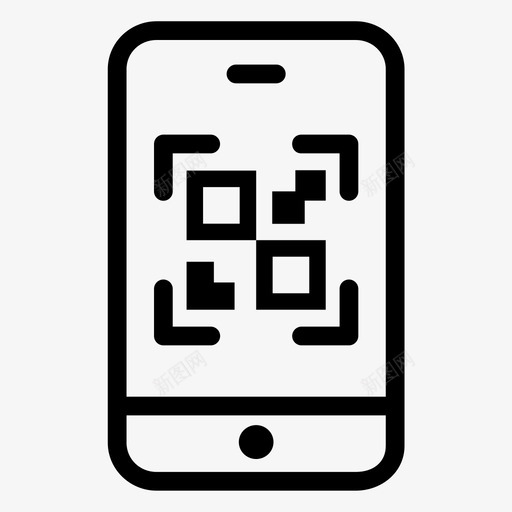 扫描二维码条形码手机svg_新图网 https://ixintu.com 扫描 二维 条形码 手机 银行 理财