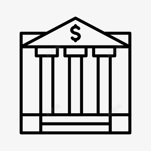 银行建筑物现金svg_新图网 https://ixintu.com 银行 建筑物 现金 美元 金融机构 货币