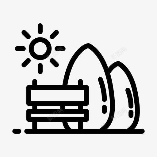 长凳公园阳光svg_新图网 https://ixintu.com 长凳 公园 阳光 树木 自然 收藏