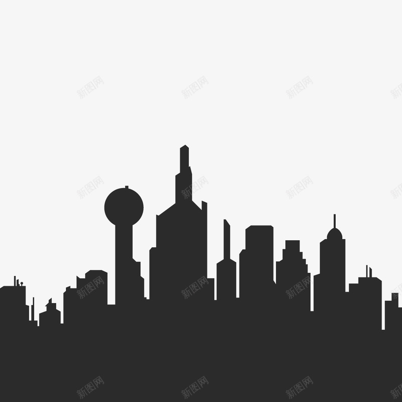 cityskylinesilhouette16赛博朋克潮流png免抠素材_新图网 https://ixintu.com 赛博 朋克 潮流