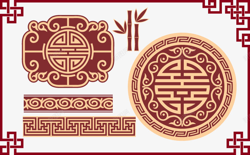 中国传统窗花边角花纹抠图透明png免抠素材_新图网 https://ixintu.com 中国 传统 窗花 边角 花纹 抠图 透明