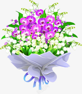 花束4花png免抠素材_新图网 https://ixintu.com 花束