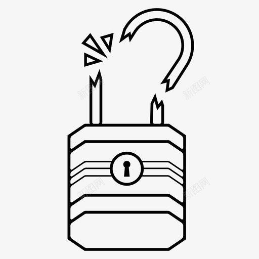 坏了的挂锁坏了的锁安全svg_新图网 https://ixintu.com 坏了 了的 挂锁 安全 解锁