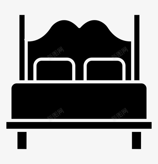 床双人床婚床svg_新图网 https://ixintu.com 婚床 双人床 家庭 雕文