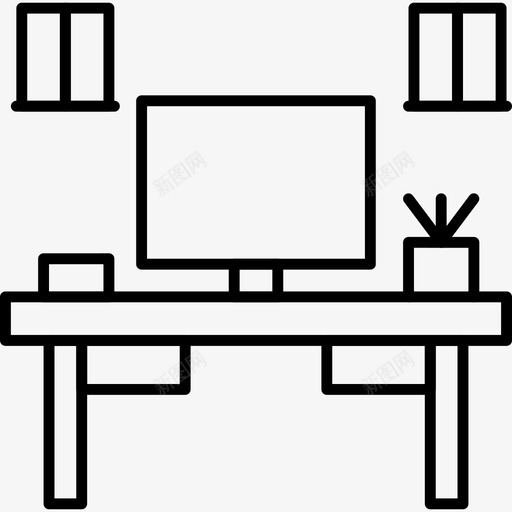 桌子电脑液晶显示器svg_新图网 https://ixintu.com 工作 桌子 电脑 液晶 液晶显示 显示器