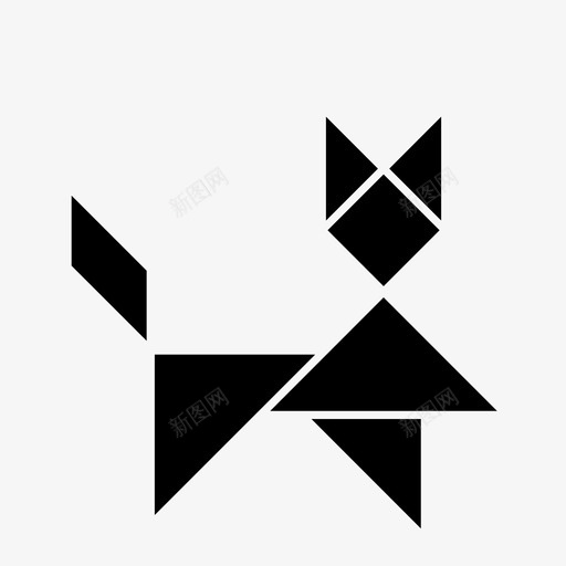猫七巧板创意小猫svg_新图网 https://ixintu.com 七巧板 创意 小猫