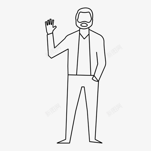 男人挥手成人胡须svg_新图网 https://ixintu.com 男人 挥手 成人 胡须 医生 夹克 善良 人行