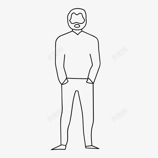 男士站姿成人胡须svg_新图网 https://ixintu.com 男士 站姿 成人 胡须 自信 毛衣 手绘
