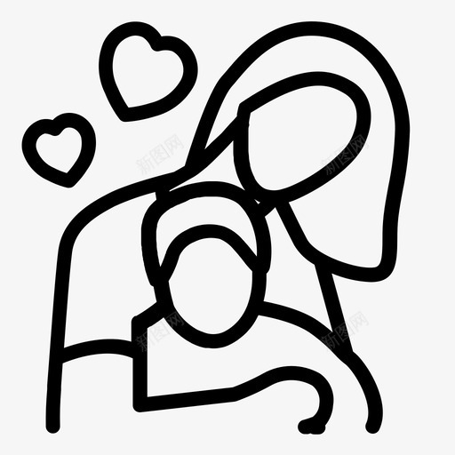 母子孩子爱svg_新图网 https://ixintu.com 母子 母亲节 孩子 妈妈