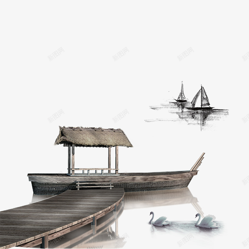 船驳船免扣透明古风png免抠素材_新图网 https://ixintu.com 免扣 古风 透明 驳船