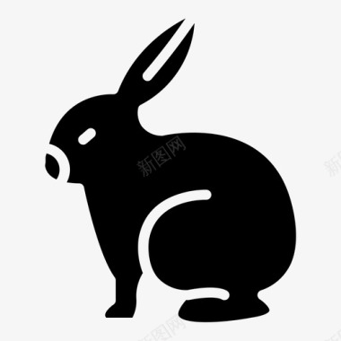 兔子小兔子动物雕文图标
