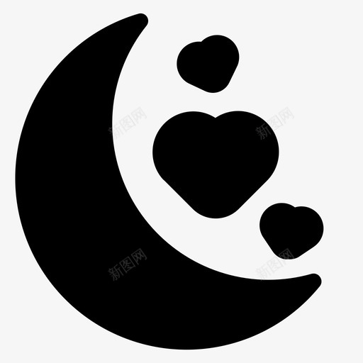 月亮礼物心svg_新图网 https://ixintu.com 浪漫 月亮 礼物 心爱 甜蜜
