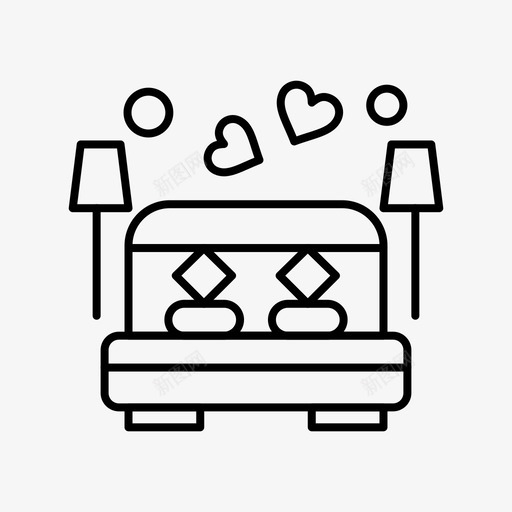 卧室酒店房间情人节svg_新图网 https://ixintu.com 情人节 卧室 酒店 房间 线路
