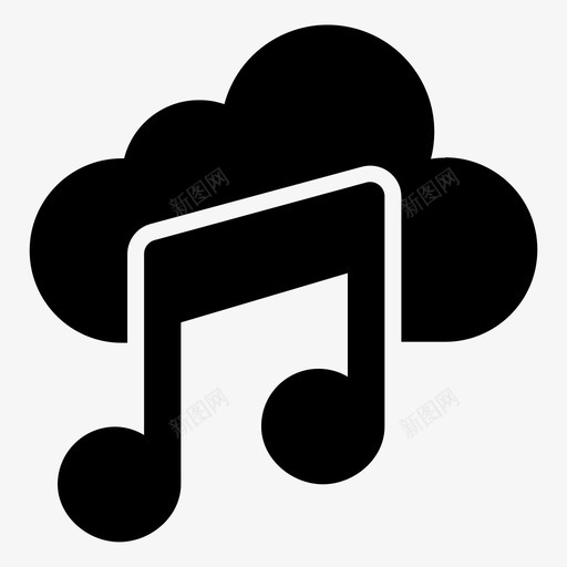 音乐云音乐下载音乐流svg_新图网 https://ixintu.com 音乐 音乐下载 流媒体 乐器 雕文