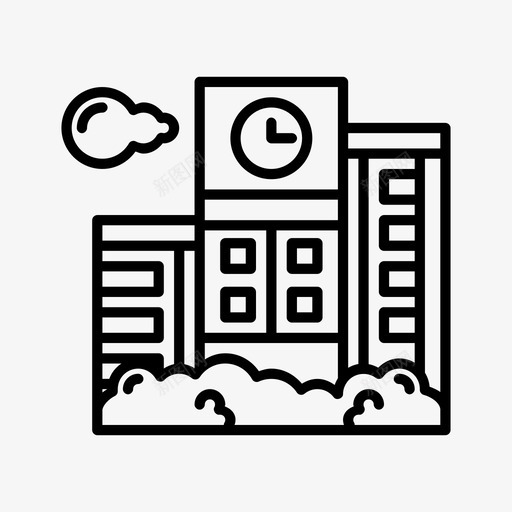 学校大楼校园svg_新图网 https://ixintu.com 学校 大楼 校园 学院 教育 教育学