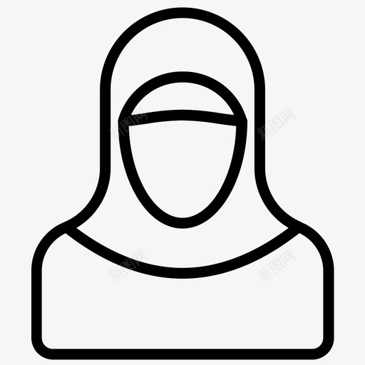 头巾穆斯林穆斯林妇女svg_新图网 https://ixintu.com 穆斯林 头巾 妇女 修女 衣服 轮廓
