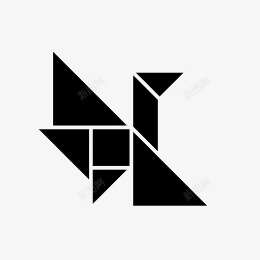 鸟七巧板鹤飞行svg_新图网 https://ixintu.com 七巧板 飞行