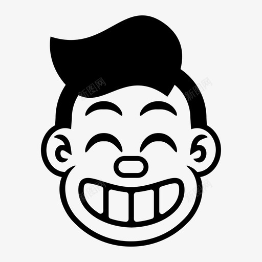 闭上眼睛男孩脸svg_新图网 https://ixintu.com 闭上 眼睛 男孩 快乐 喜悦 微笑 年代 风格 橡胶 卡通 表情