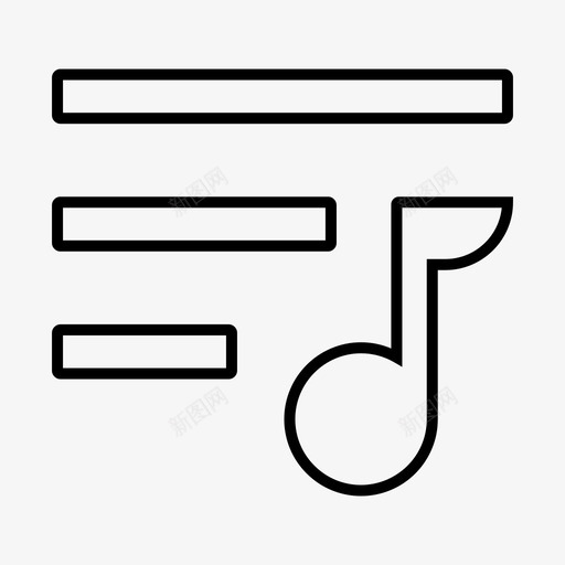 音乐播放列表媒体播放器svg_新图网 https://ixintu.com 音乐 播放列表 媒体播放器