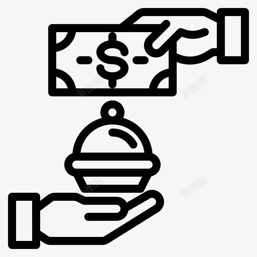 递送食物手svg_新图网 https://ixintu.com 递送 食物 手钱 支付