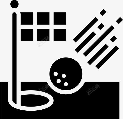 旗游戏高尔夫svg_新图网 https://ixintu.com 高尔夫 游戏 洞杆 元素 图示