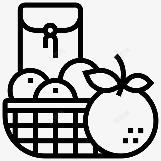 橘子篮子节日svg_新图网 https://ixintu.com 橘子 篮子 节日 食品 中国 新年 系列