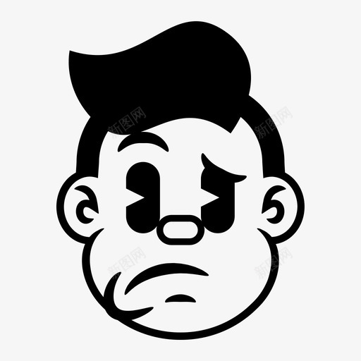 关心男孩卡通svg_新图网 https://ixintu.com 卡通 表情 关心 男孩 年代 风格 橡胶