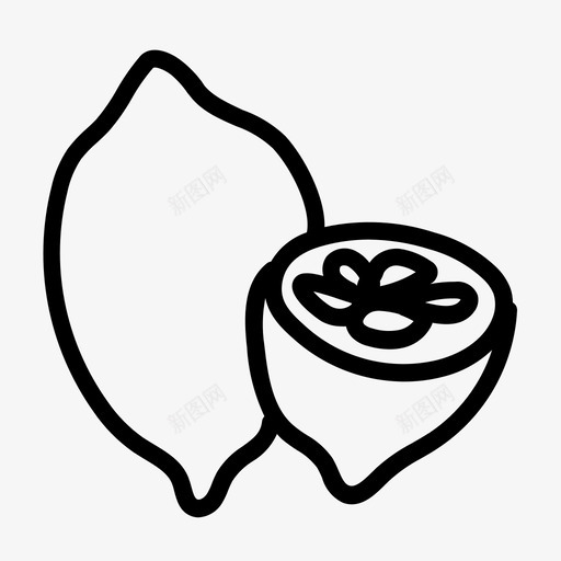 柠檬水果营养svg_新图网 https://ixintu.com 水果 柠檬 柠檬水 营养 美味 维生素 轮廓