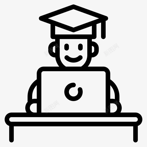 学位教育学习svg_新图网 https://ixintu.com 学习 学位教育 在线 在线学习