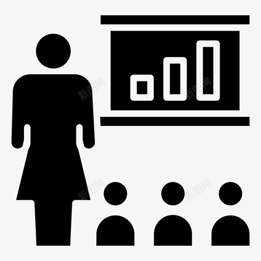 教学商业指导svg_新图网 https://ixintu.com 教学 商业 指导 演讲 女性