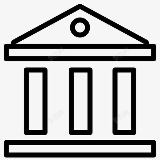 银行建筑支柱svg_新图网 https://ixintu.com 银行 建筑 支柱 商业 金融