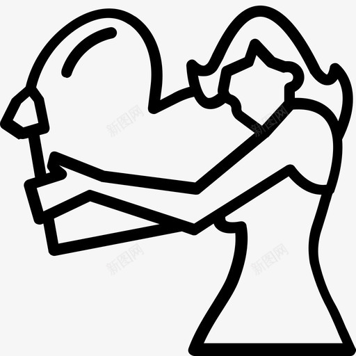 爱拥抱情人节svg_新图网 https://ixintu.com 情人节 拥抱 女人