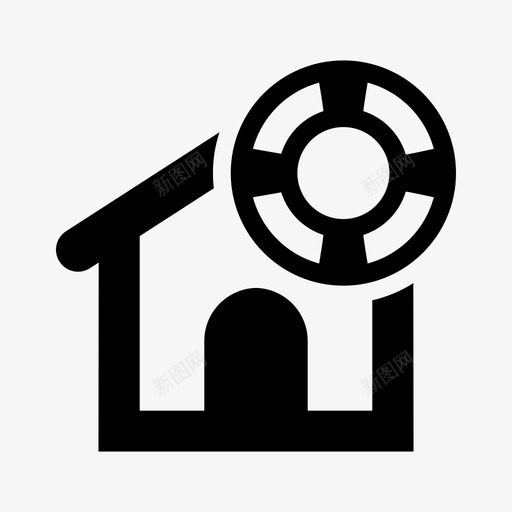 家庭安全家庭保险房子svg_新图网 https://ixintu.com 家庭 安全 保险 房子 救生圈 保护