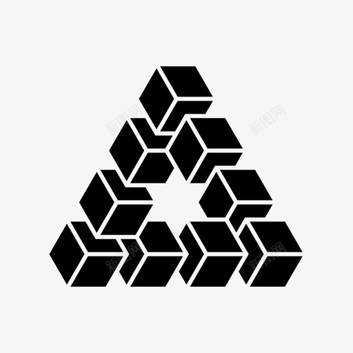 彭罗斯三角形立方体埃舍尔svg_新图网 https://ixintu.com 彭罗斯 罗斯 三角形 不可能 物体 立方体 埃舍尔