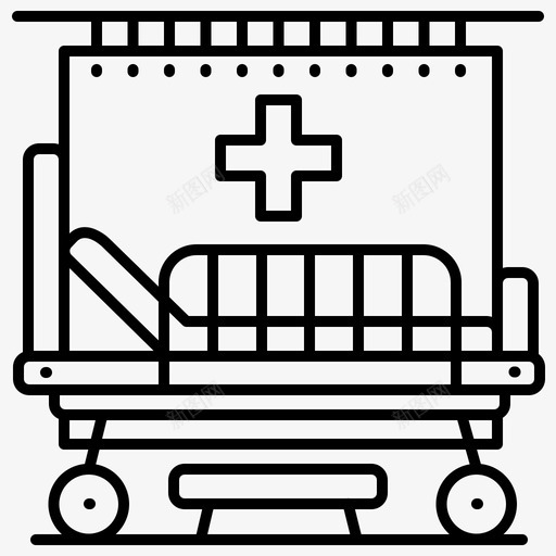 病房床医院svg_新图网 https://ixintu.com 病房 医院 病人 医疗保健