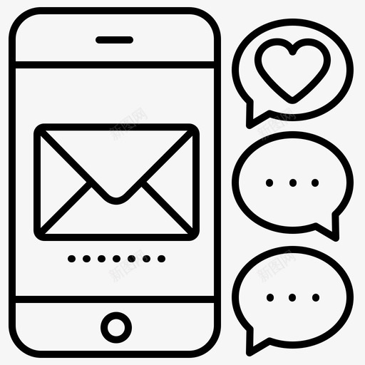 爱情短信邮件智能手机svg_新图网 https://ixintu.com 爱情 短信 邮件 智能 手机 婚礼