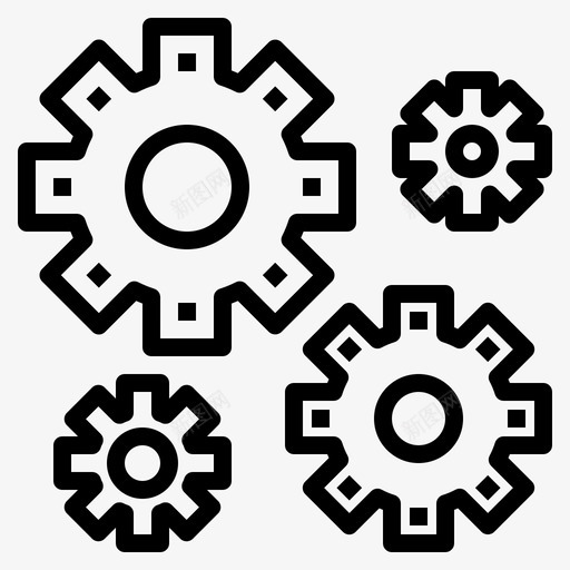 齿轮建筑工程svg_新图网 https://ixintu.com 齿轮 建筑工程 工业技术
