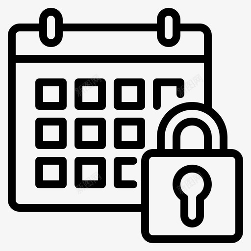 日历日期锁svg_新图网 https://ixintu.com 日期 日历 日程表