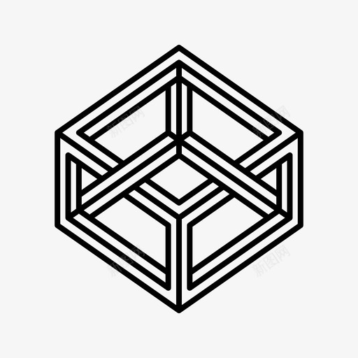 不可能的立方体埃舍尔不可能的物体svg_新图网 https://ixintu.com 不可能 立方体 埃舍尔 物体 等距 彭罗斯 罗斯 形状