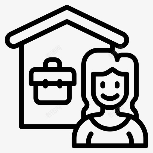 在家工作女人工人svg_新图网 https://ixintu.com 在家 工作 女人 工人