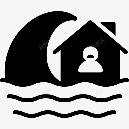 洪水房屋被淹水svg_新图网 https://ixintu.com 洪水 房屋 淹水 天气 气候