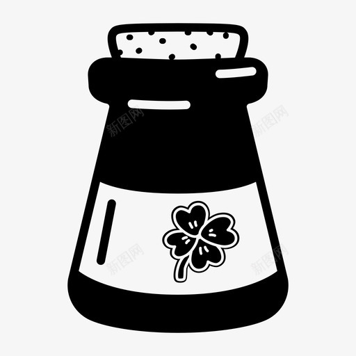 幸运药水三叶草生药svg_新图网 https://ixintu.com 药水 幸运 三叶 叶草 生药 烧瓶 混合物