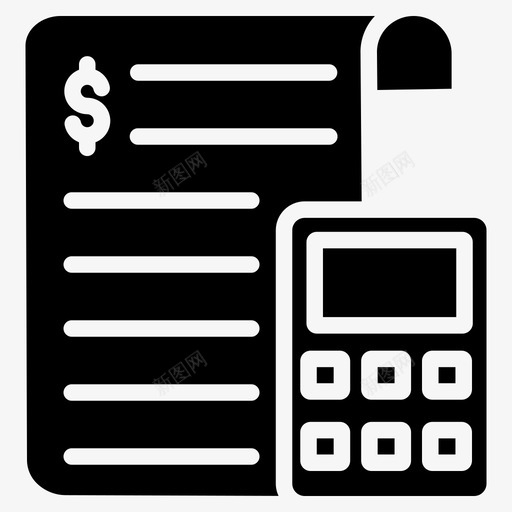 财务会计分析计算器svg_新图网 https://ixintu.com 财务会计 财务 分析 计算器 报表 银行 字形